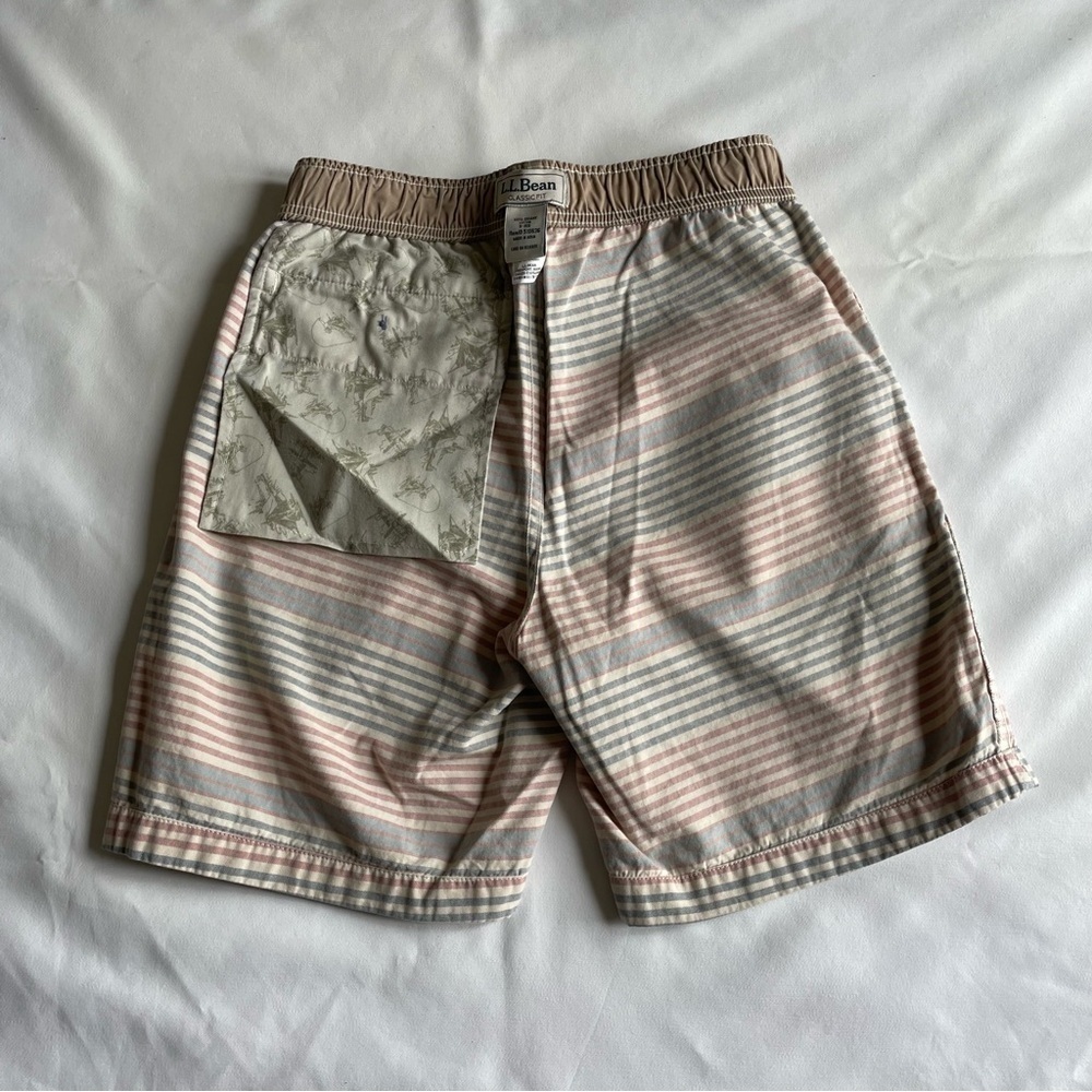 L.L. Bean Organic Cotton Shorts with Pink and Gray Stripes - Picture 4 of 8